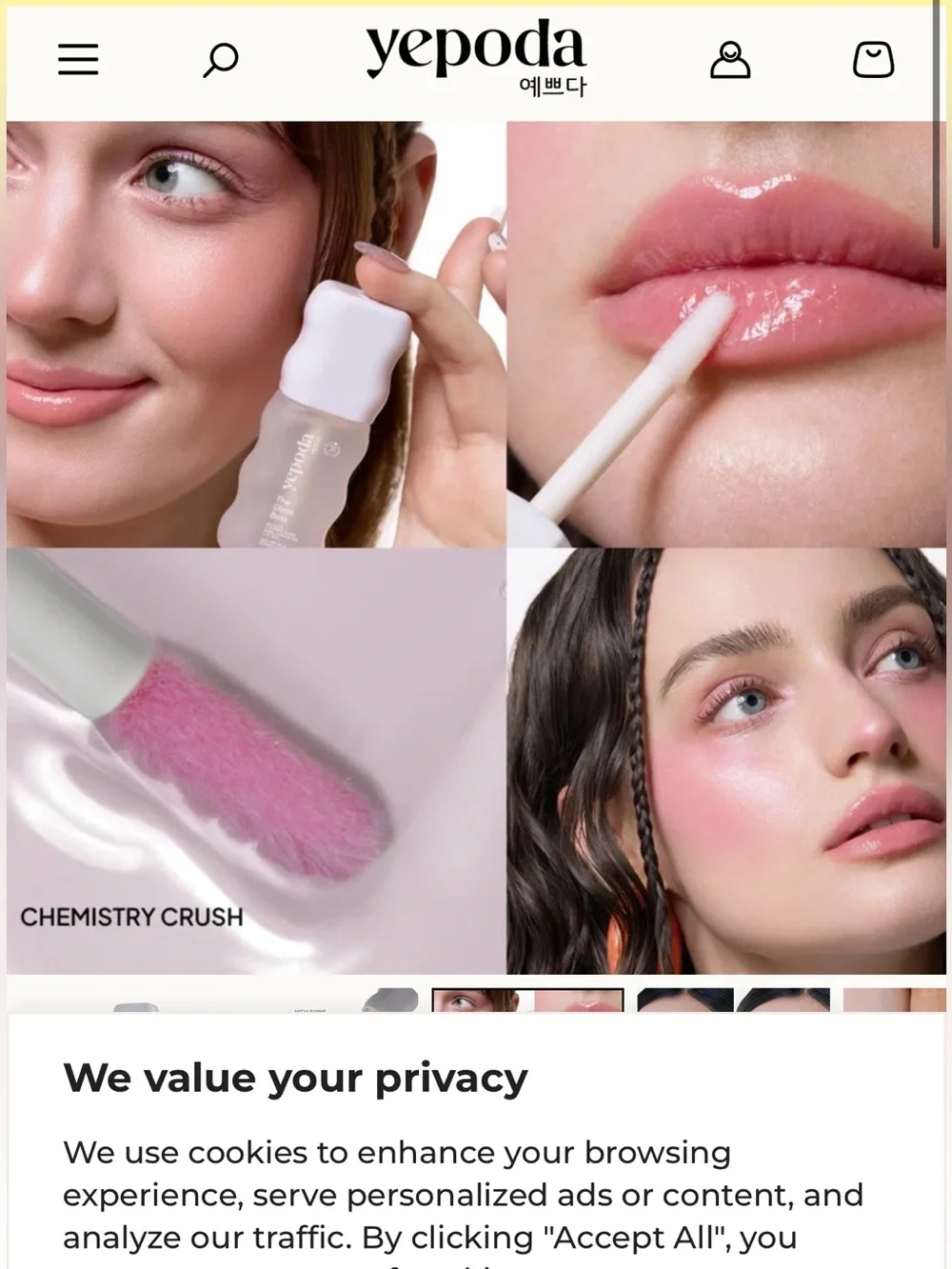 2 x Yepoda The Gloss Boss Hydrating Lip Gloss crystal clear and chemistry crush